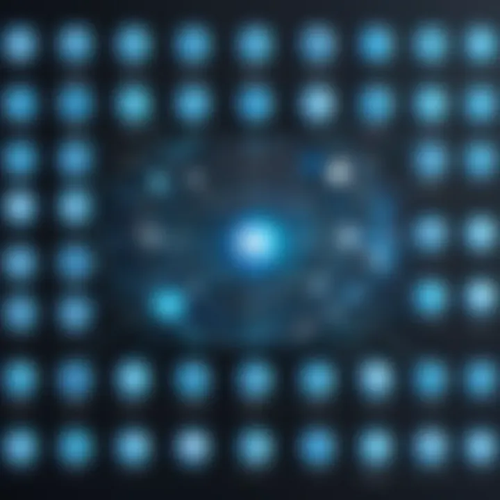 A visual representation of various tech disciplines, including data science, AI, and cybersecurity, depicted through icons and graphics.