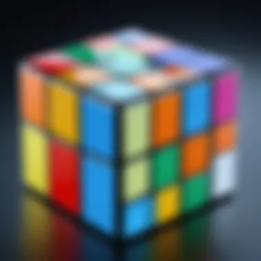 Key Techniques in Solving the Rubik's Cube A close-up of a Rubik's Cube in mid-solution, highlighting key turning techniques
