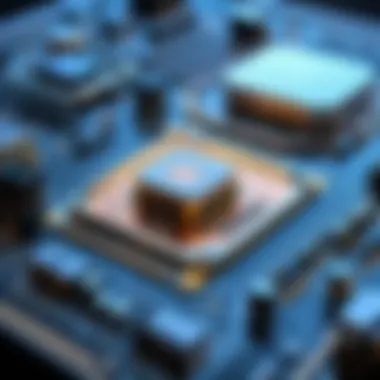 A visual depiction of modern computing technology transitioning to quantum systems.