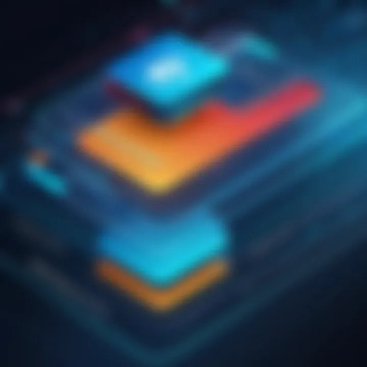 A visual representation of data flow with security layers