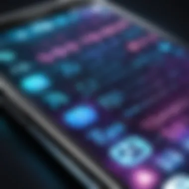 A close-up of a smartphone displaying various numbers with a mystical aura.