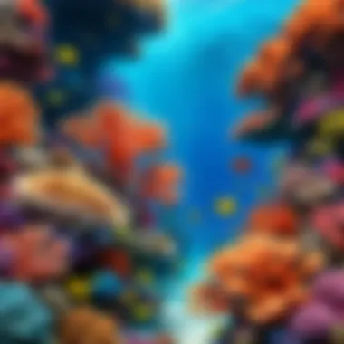 Vibrant Coral Reef in Need of Protection A vibrant coral reef, illustrating the urgent need for marine conservation.