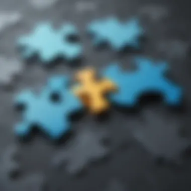 Illustration of software conflict concept with puzzle pieces