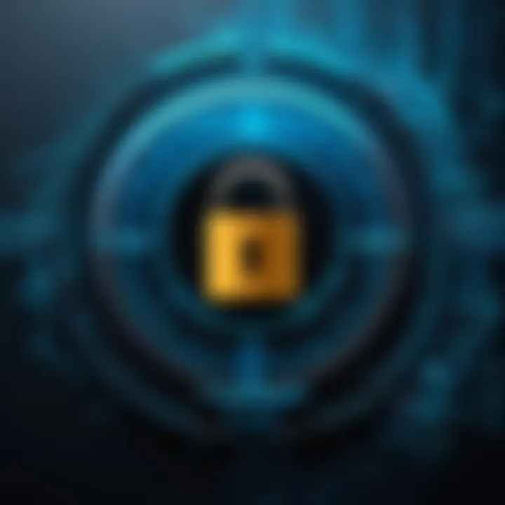 A digital lock symbolizing data protection