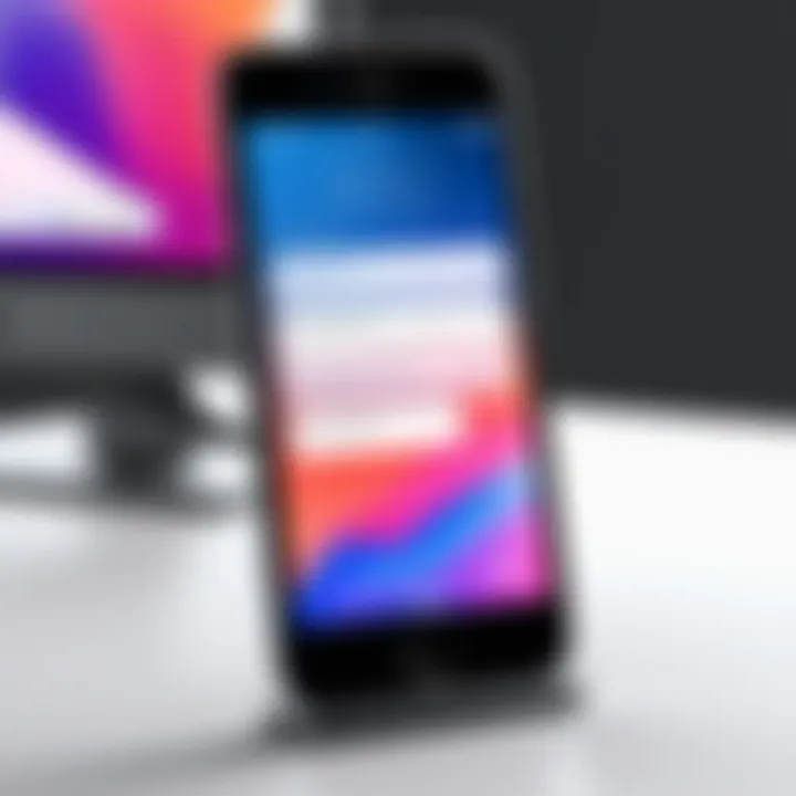 Visual representation of responsive design principles for iPhone