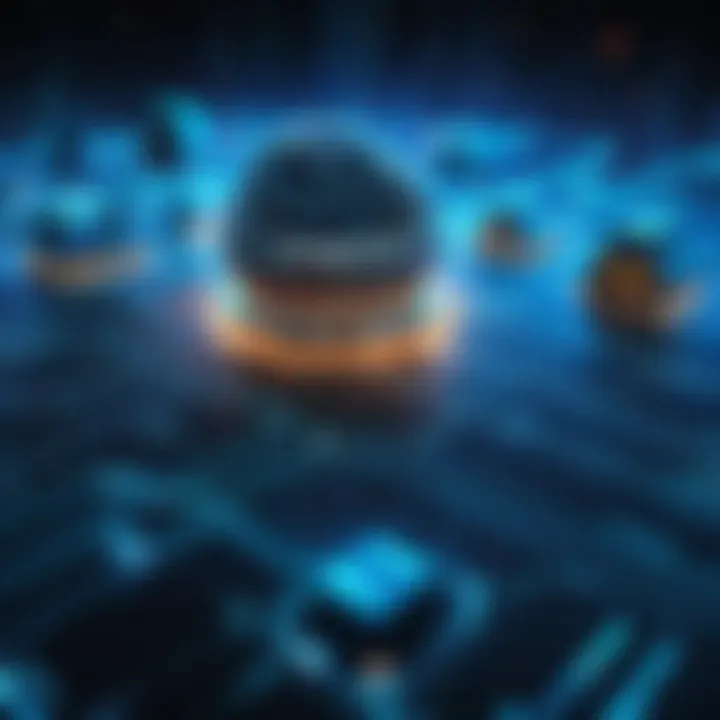 Illustration depicting DDoS attacks targeting DNS infrastructure