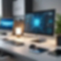 A sophisticated workspace with advanced technology tools.