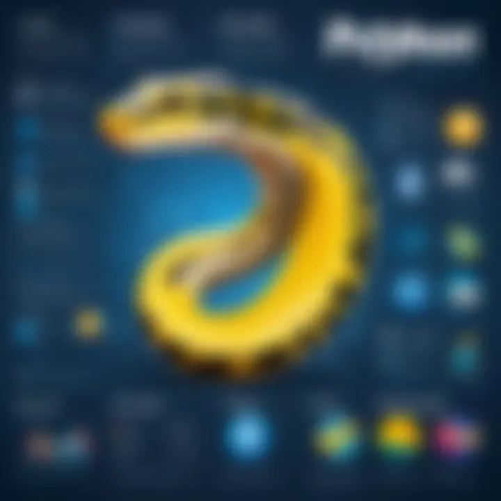 An infographic displaying various industries utilizing Python, showcasing its versatility.