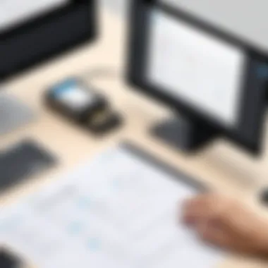A digital integration setup where ledger printing meets modern technology.