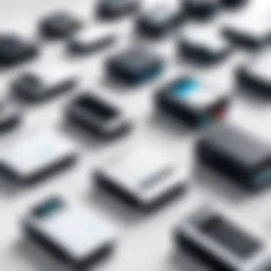 An array of different types of ledger printers used in various business environments.