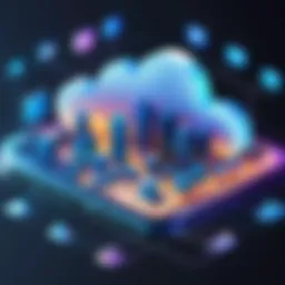 Visual representation of Infrastructure as a Service with cloud infrastructure elements.
