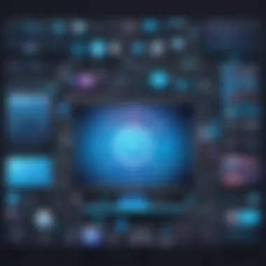 An abstract representation of front-end technologies in web application development.