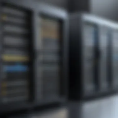 A visual representation of server architecture showcasing storage and processing elements.
