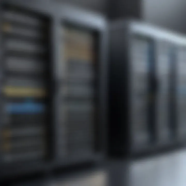 A visual representation of server architecture showcasing storage and processing elements.