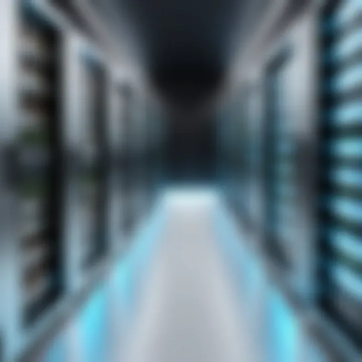 A futuristic depiction of emerging trends in server technology and their implications.