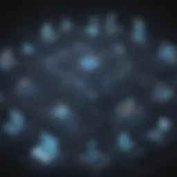 Illustration depicting data warehousing infrastructure as a complex network of interconnected nodes