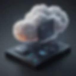 Illustration showcasing a futuristic cloud platform interface