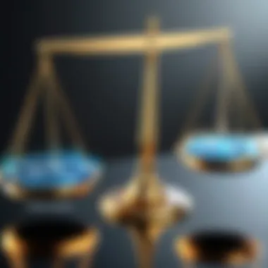 Legal Balance of Trademark Rights and Domain Names Visual representation of legal scales balancing trademark rights and domain name registration.