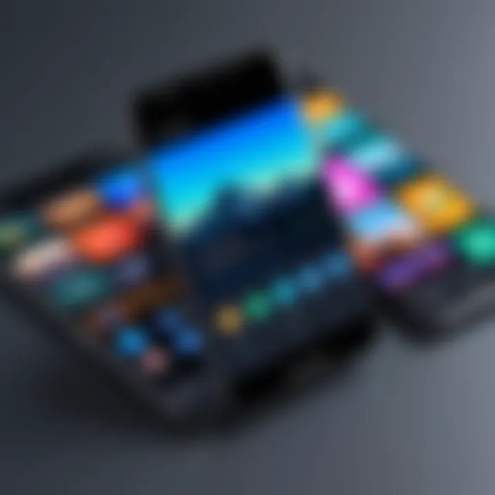 Illustration showcasing various screen recording apps for Android