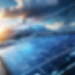 A futuristic illustration of machine learning algorithms analyzing weather data.