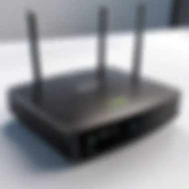 Close-up of technical specifications of Wi-Fi routers